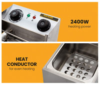 EuroChef Commercial Electric Deep Fryer Frying Basket Chip Cooker Fry Scoop Appliances Kings Warehouse 