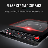 EuroChef Electric Induction Cooktop Portable Kitchen Cooker Ceramic Cook Top Appliances Kings Warehouse 