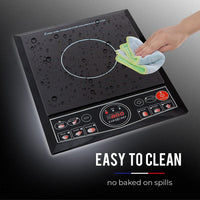 EuroChef Electric Induction Cooktop Portable Kitchen Cooker Ceramic Cook Top Appliances Kings Warehouse 