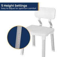 Evekare Deluxe Bathroom Chair With Back Support Kings Warehouse 