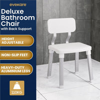 Evekare Deluxe Bathroom Chair With Back Support Kings Warehouse 