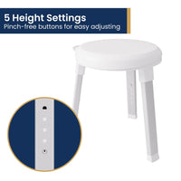 Evekare Deluxe Height-adjustable Rotating Bathroom Stool Kings Warehouse 