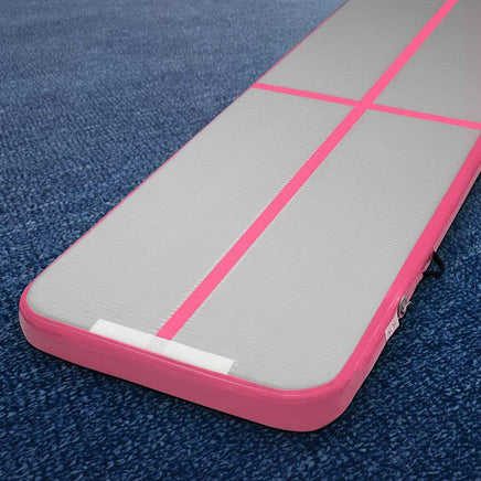 Everfit 3m x 1m Air Track Mat Gymnastic Tumbling Pink and Grey Sports & Fitness Kings Warehouse 