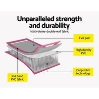 Everfit 3m x 1m Air Track Mat Gymnastic Tumbling Pink and Grey Sports & Fitness Kings Warehouse 