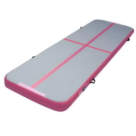 Everfit 3m x 1m Air Track Mat Gymnastic Tumbling Pink and Grey Sports & Fitness Kings Warehouse 