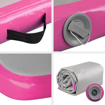 Everfit 3m x 1m Air Track Mat Gymnastic Tumbling Pink and Grey Sports & Fitness Kings Warehouse 