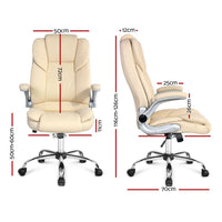 Executive Office Chair Leather Tilt Beige Furniture Kings Warehouse 