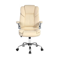 Executive Office Chair Leather Tilt Beige Furniture Kings Warehouse 