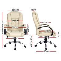 Executive Office Chair Leather Tilt Beige Furniture Kings Warehouse 