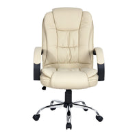 Executive Office Chair Leather Tilt Beige Furniture Kings Warehouse 