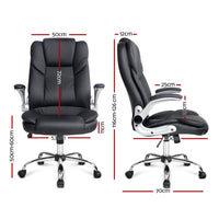 Executive Office Chair Leather Tilt Black Furniture Kings Warehouse 