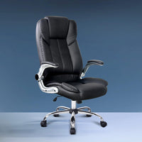 Executive Office Chair Leather Tilt Black Furniture Kings Warehouse 