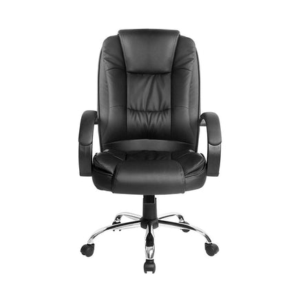 Executive Office Chair Leather Tilt Black Furniture Kings Warehouse 