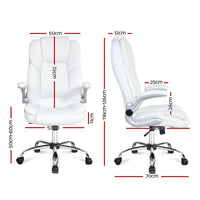 Executive Office Chair Leather Tilt White Furniture Kings Warehouse 