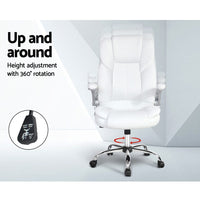 Executive Office Chair Leather Tilt White Furniture Kings Warehouse 