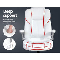 Executive Office Chair Leather Tilt White Furniture Kings Warehouse 