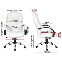 Executive Office Chair Leather Tilt White Furniture Kings Warehouse 