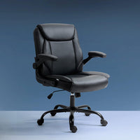 Executive Office Chair Mid Back Black Furniture Kings Warehouse 