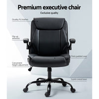 Executive Office Chair Mid Back Black Furniture Kings Warehouse 