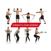 Exercise Pilates Bar Kit Resistance Bands Yoga Fitness Stretch Workout Gym Sports & Fitness Kings Warehouse 