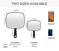 Extra Large Black Handheld Mirror with Handle (31,5 x 23 cm) Kings Warehouse 
