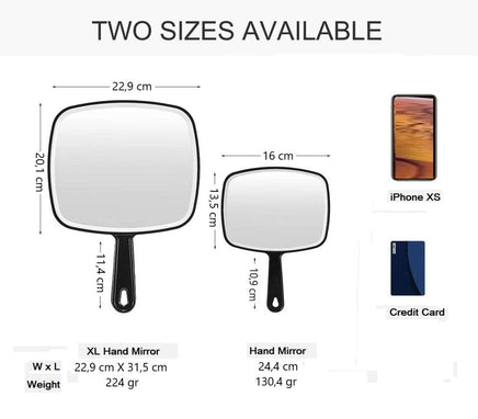 Extra Large Black Handheld Mirror with Handle (31,5 x 23 cm) Kings Warehouse 