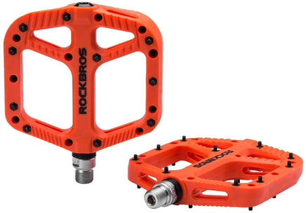 Extra Large MTB Flat Pedal Orange Nylon Composite 208g Stud Pin Grips ORANGE Rockbros Sports & Fitness Kings Warehouse 