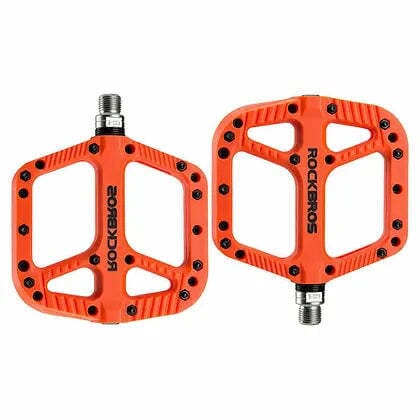Extra Large MTB Flat Pedal Orange Nylon Composite 208g Stud Pin Grips ORANGE Rockbros Sports & Fitness Kings Warehouse 