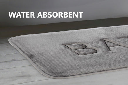 Extra Thick Memory Foam & Super Comfort Bath Rug Mat for Bathroom (60 x 40 cm, Grey) Boxing Day Bash Kings Warehouse 
