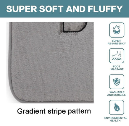 Extra Thick Memory Foam & Super Comfort Bath Rug Mat for Bathroom (60 x 40 cm, Grey) Boxing Day Bash Kings Warehouse 