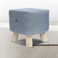 Fabric Ottoman Foot Stool Rest Pouffe Footstool Wood Storage Padded Seat Furniture Kings Warehouse 