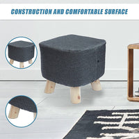 Fabric Ottoman Foot Stool Rest Pouffe Footstool Wood Storage Padded Seat Furniture Kings Warehouse 