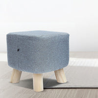 Fabric Ottoman Foot Stool Rest Pouffe Footstool Wood Storage Padded Seat Furniture Kings Warehouse 