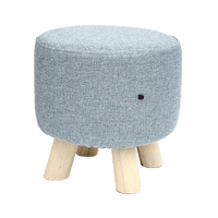 Fabric Ottoman Foot Stool Rest Pouffe Footstool Wood Storage Padded Seat