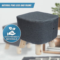 Fabric Ottoman Foot Stool Rest Pouffe Footstool Wood Storage Padded Seat Furniture Kings Warehouse 