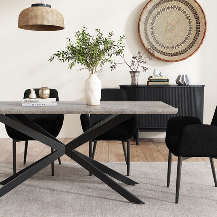 Falcon Rectangular Dining Table MDF Marbling Furniture Kings Warehouse 