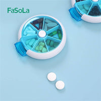 Fasola Rotating Seven-compartment Pill Box* Blue 9*2.5cm Kings Warehouse 