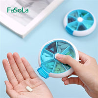 Fasola Rotating Seven-compartment Pill Box* Blue 9*2.5cm Kings Warehouse 