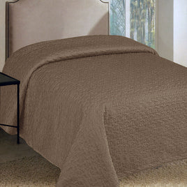 Faux Silk Embroidered Coverlet Coffee QUEEN Home & Garden Kings Warehouse 