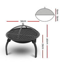 Fire Pit BBQ Charcoal Smoker Portable Outdoor Camping Pits Patio Fireplace 22" Home & Garden Kings Warehouse 