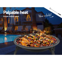 Fire Pit BBQ Charcoal Smoker Portable Outdoor Camping Pits Patio Fireplace 22" Home & Garden Kings Warehouse 