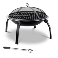 Fire Pit BBQ Charcoal Smoker Portable Outdoor Camping Pits Patio Fireplace 22" Home & Garden Kings Warehouse 