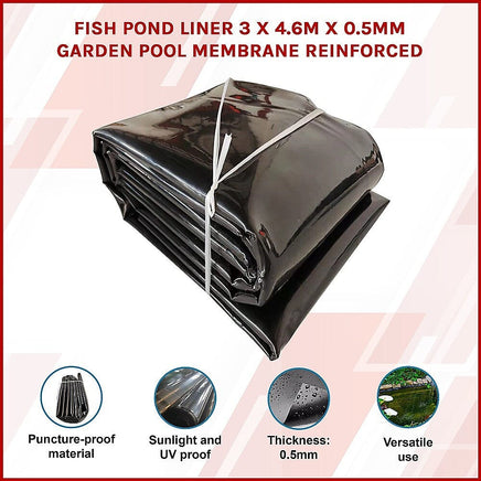 Fish Pond Liner 3 x 4.6m x 0.5mm Garden Pool Membrane Reinforced Home & Garden Kings Warehouse 