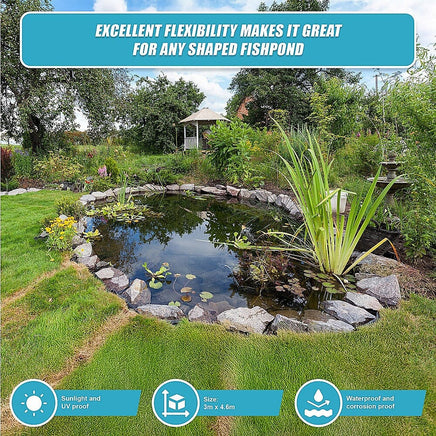 Fish Pond Liner 3 x 4.6m x 0.5mm Garden Pool Membrane Reinforced Home & Garden Kings Warehouse 