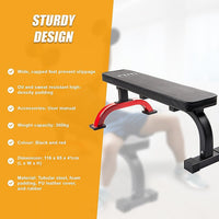 Fitness Flat Bench Weight Press Gym Home Strength Training Exercise Sports & Fitness Kings Warehouse 