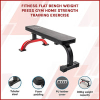 Fitness Flat Bench Weight Press Gym Home Strength Training Exercise Sports & Fitness Kings Warehouse 