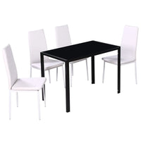 Five Piece Dining Table Set Black and White Kings Warehouse 