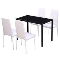 Five Piece Dining Table Set Black and White Kings Warehouse 