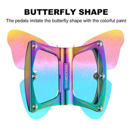 Flat Pedal Butterfly BMX MTB Ultralight 156g Multi Colour Tri Bearing Stud Pin Grips Rockbros Kings Warehouse 