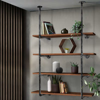 Floating DIY Pipe Shelf Metal Brackets Set of 2 Home & Garden Kings Warehouse 